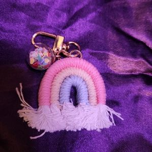 Rainbow and Confetti Bauble Bag Charm/Keychain